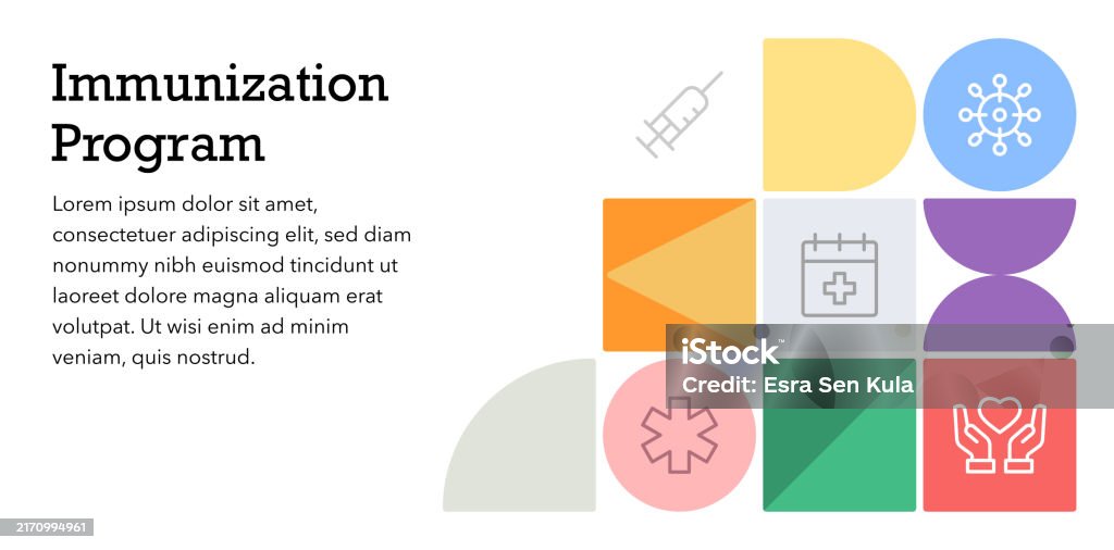 Immunization Program Concept Bauhaus Style Web Banner Design With ...