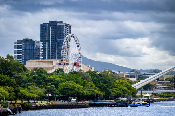 istock Brisbane river, city and ferris wheel 2170996258