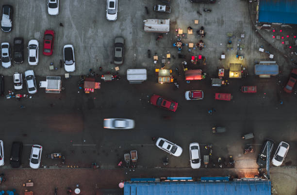 Top View of Street Stall at night