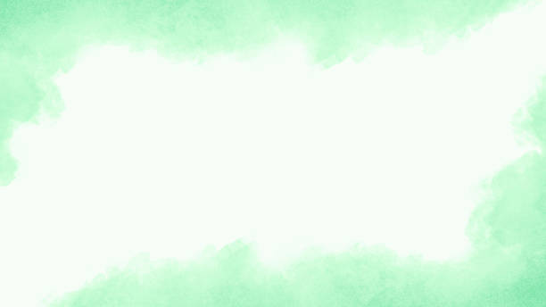 istock Mint Green Frame Watercolor Background 2171000046