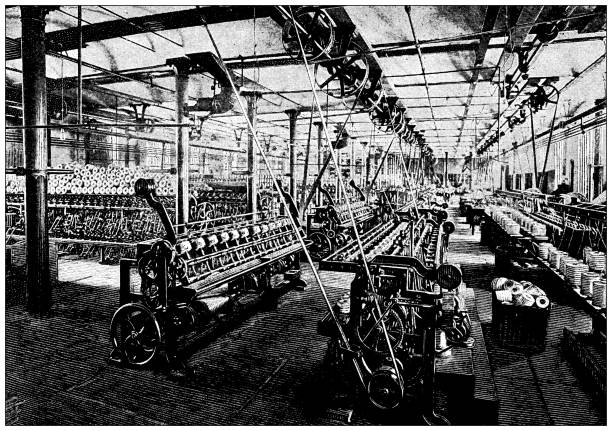 Antique Illustration: Linen Factory, Paterson, New Jersey