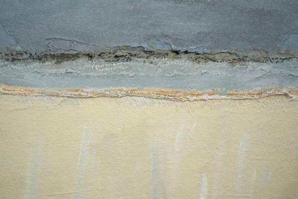 Abstract blue gray and light yellow color hand painted canvas background