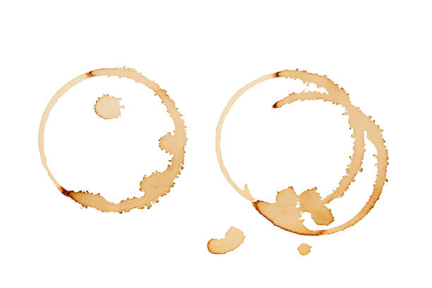 istock Coffee stains isolated on white background. Coffee prints.Round stain isolated, cafe stain fleck drink beverage. Coffee and Tea Stains cup rings. round trace of spilled coffee. Mockup. Copy space 2171004809