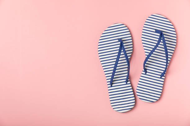 Flip-flops isolated on orange background