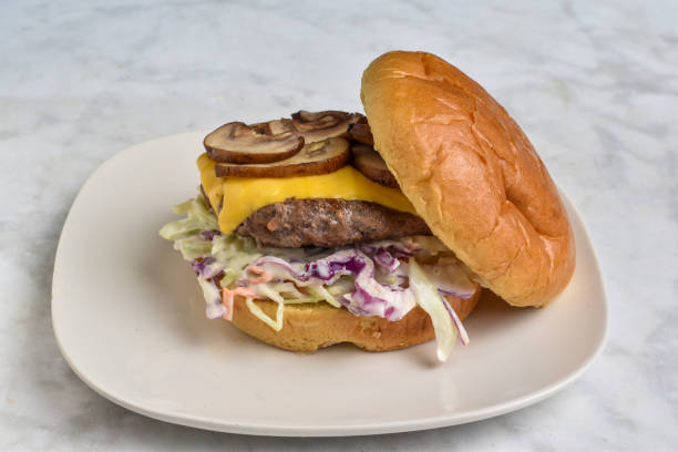 istock cheese burger  with  mushrooms and cole slaw 2171006066