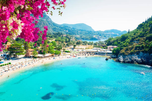 istock Paleokastritsa beach on Korfu, Greece 2171009561