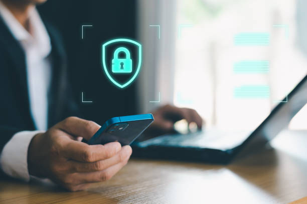 istock Cyber security login with smartphone to online bank account hacker protect data and privacy to protect data 2171012059