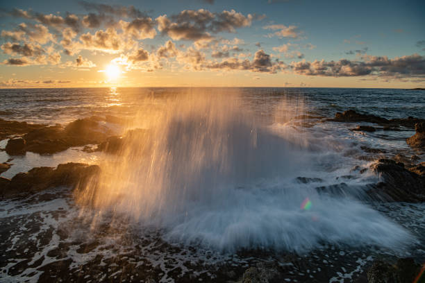 istock Sunset Over the Thor's Well Fountain 2171015873