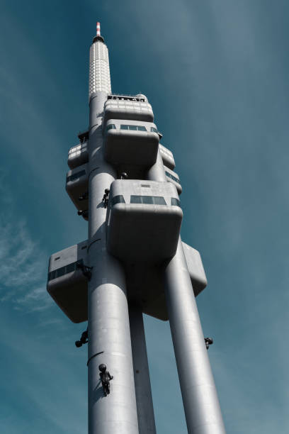 View of the television tower in Prague's Žižkov district