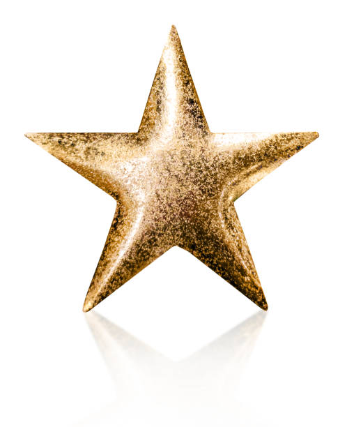 istock Golden Metal Star Isolated on White 2171023996