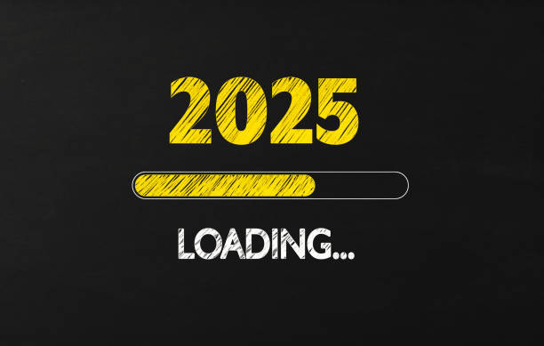 istock 2025 And Progress Bar Chalk Drawing On Blackboard 2171028277