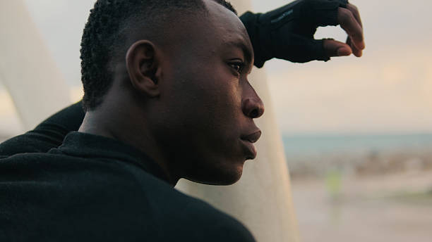 istock Close-up back view of an athlete during street workout, break between sets 2171032515