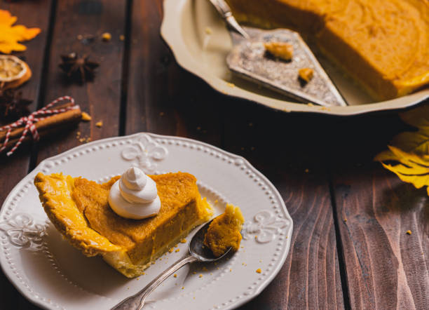 istock Thanksgiving holiday pumpkin pie with whipped topping 2171035340