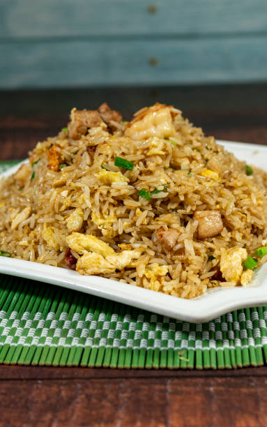 special chaufa rice, egg, meat, chicken, shrimp. chifa, peruvian food
