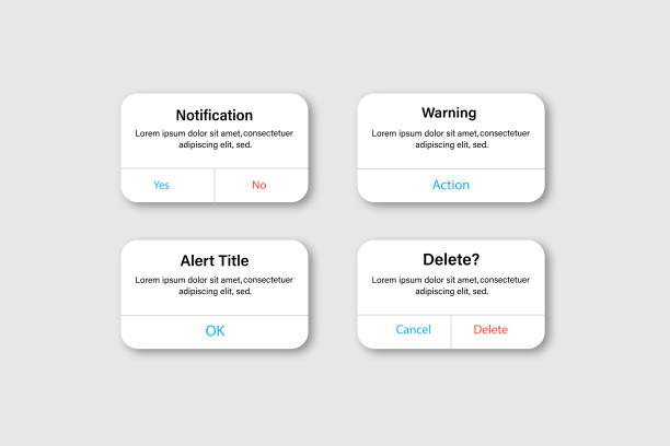 stockillustraties, clipart, cartoons en iconen met set of notification template vector design. - notificatiepictogram