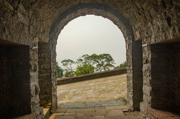 istock Stoned house garage simmetry stone brazil 2171040305