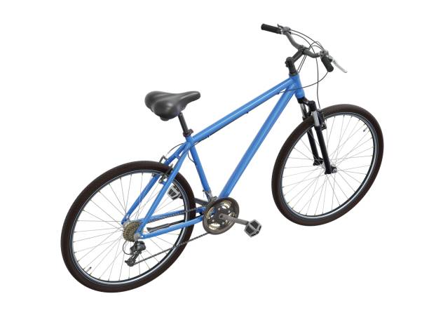istock Blue bicycle, top back view isolated on white background, 3D illustration 2171040472