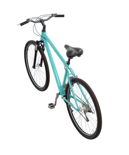 istock Blue teal bicycle, side top view isolated on white background, 3D illustration 2171040475