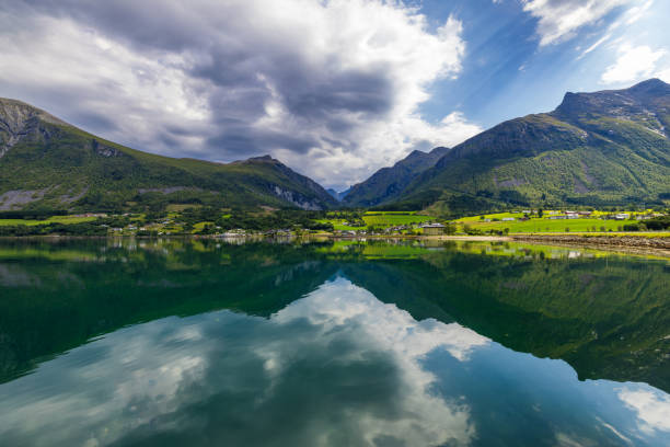 Innfjorden on the Romsdal Fjord stock photo
