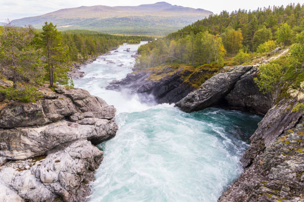 istock Aerial view of  the Stuttgongfossen waterfall 2171042189
