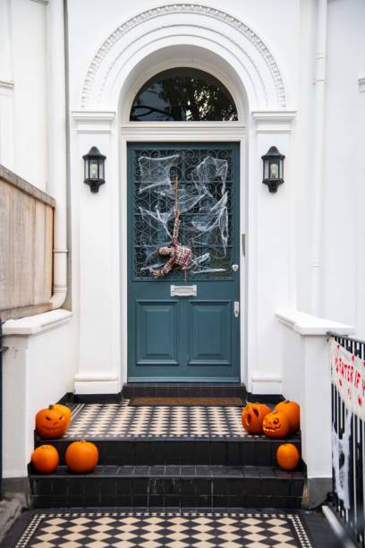 istock Frankenstein on a door for Halloween 2171048575