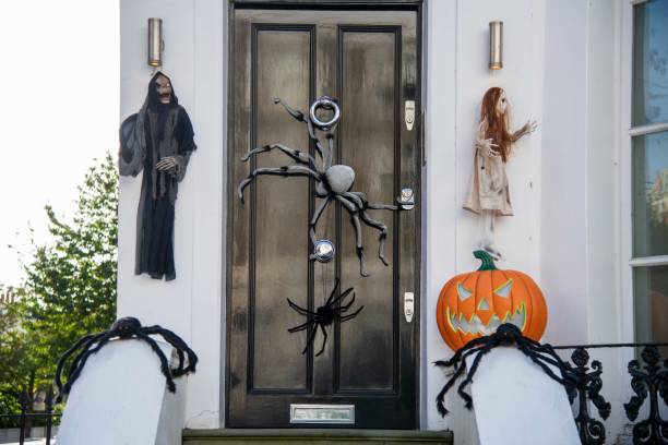 istock Halloween decorations on a Kensington House door 2171048596
