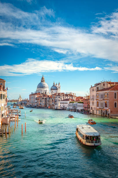 View of Grand Canal and Basilica Santa Maria della Salute in Venice