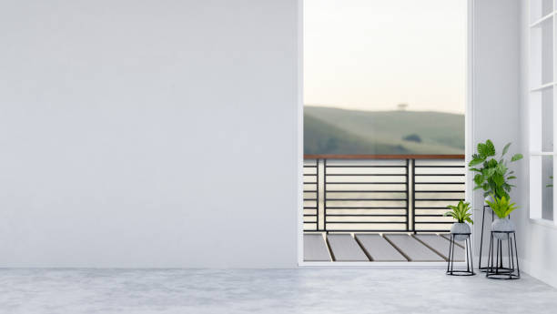 istock The interior design of a modern white empty unfurnished room features an empty white wall. 2171071606