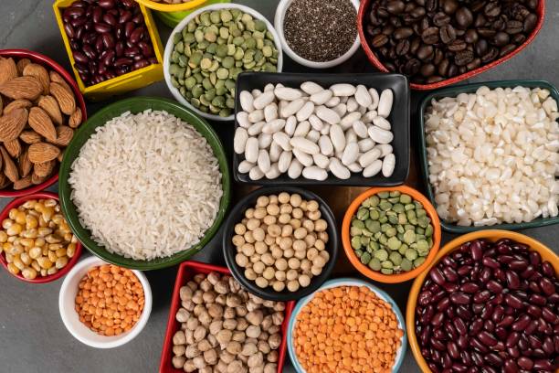 istock several pots with raw grains for preparing healthy food 2171076656