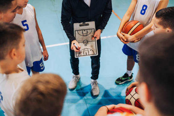 istock Basketball coach explaining strategy to kids 2171076972