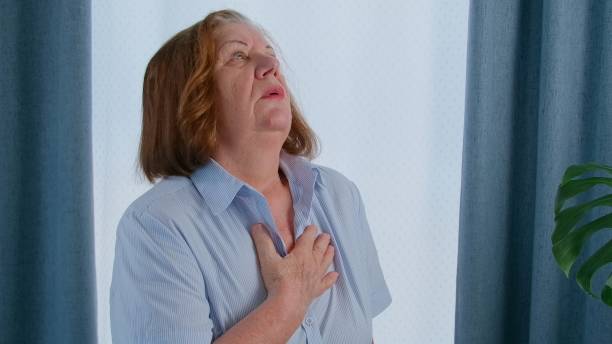 istock Senior woman feeling unwell, heart attack symptoms. 2171086887