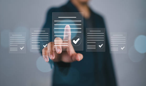 istock Electronic signature concept. Businessman sign electronic documents in digital documents, Signing contract to approve a business project, paperless document office. 2171087922