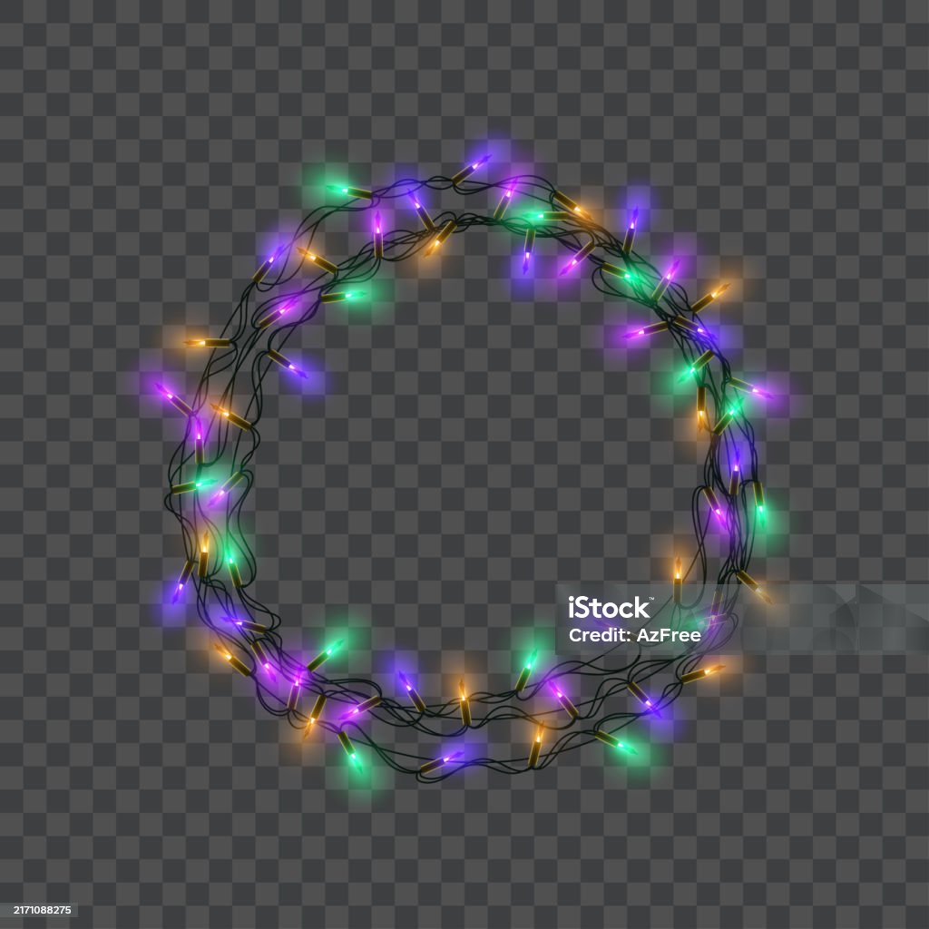 String Light Pattern Circular Pattern A Circular Arrangement Of Glowing String Lights Vector Stock ...