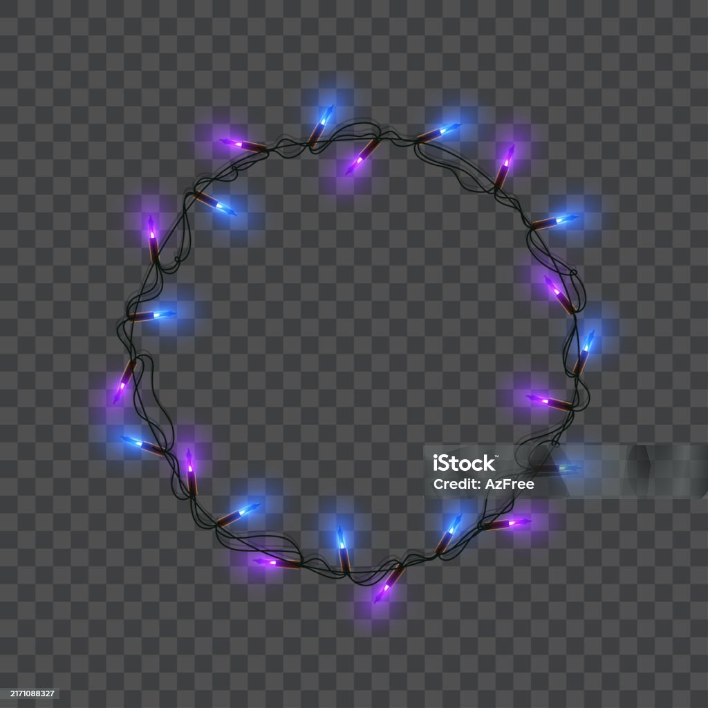 String Light Pattern Circular Pattern A Circular Arrangement Of Glowing String Lights Vector Stock ...