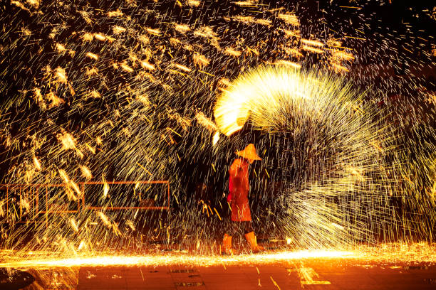 istock Chinese traditional performance skills, iron flower performance 2171091670