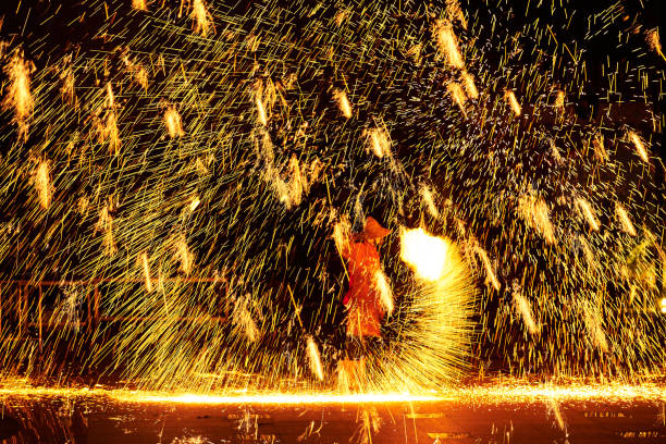 istock Chinese traditional performance skills, iron flower performance 2171091768