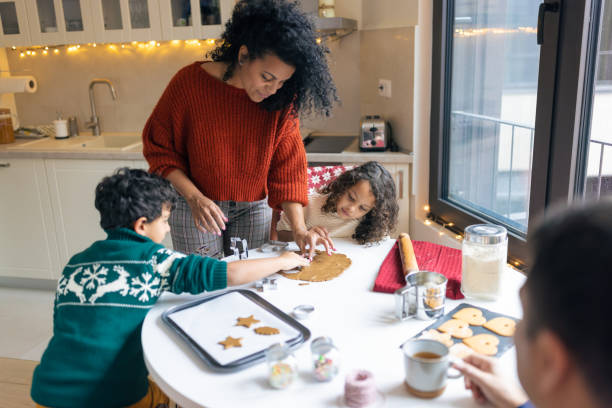 istock Family Holiday Cookie Baking in Cozy Kitchen 2171096550