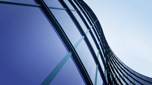 istock 3d rendering of modern architecture, Skyscraper glass office building with curve glass window 2171097102