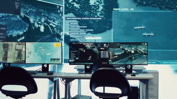 istock Federal agency control room equipped with surveillance and radio system 2171097967