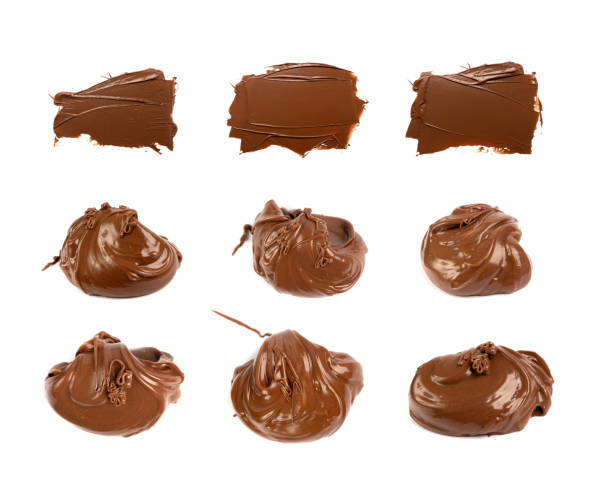 istock Chocolate Smear Isolated, Melted Chocolate Texture on White Background, Chocolate Sauce Pattern 2171098701