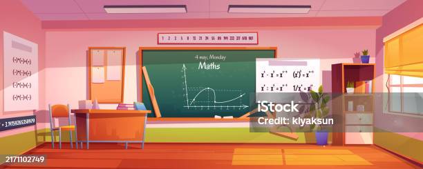 Math Classroom Interior Stock Illustration - Download Image Now ...