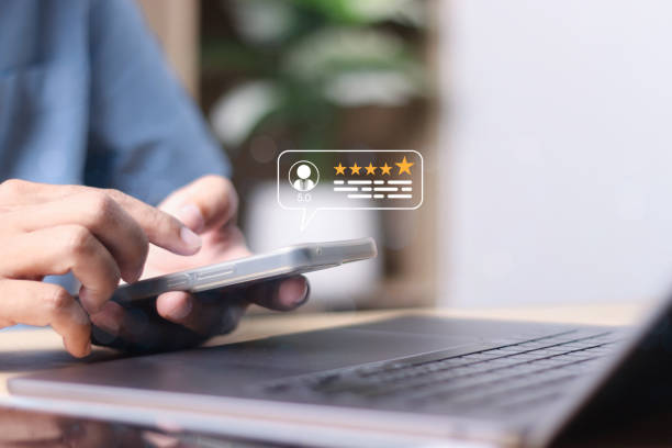 istock Customer review satisfaction feedback survey concept. Customer can evaluate quality of service leading to reputation ranking of business. 2171103121