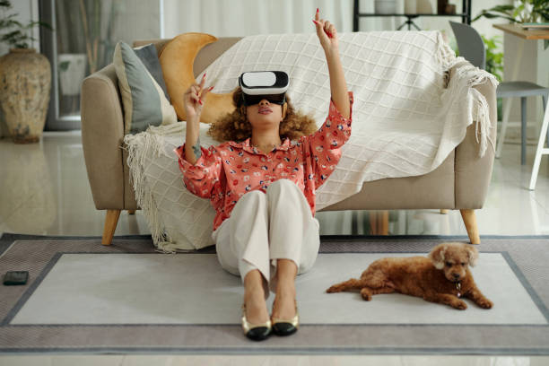 istock Woman Spending Time In Virtual Reality 2171103909