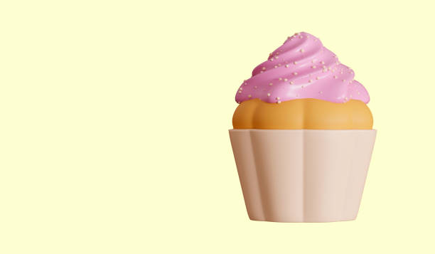 istock 3d cupcake with pink cream illustration on isolated background with space for copy 2171103931