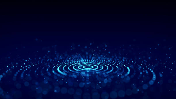Futuristic of circular flow of particles.