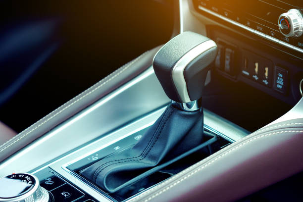istock Automatic Transmission Rocker in Modern Car, close-up view. 2171106235