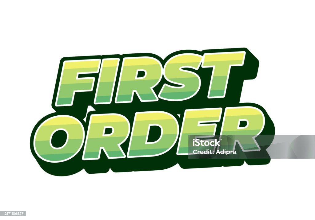 Ilustración de First Order Text Effect In 3d Style With Modern Colors y ...