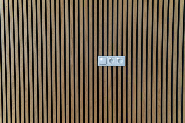 istock wooden wall texture with sound absorbing 2171108731