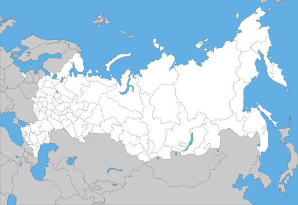 Blank Map Of The Russian Federation With Borders Of Oblasts Republics Blank Map Of The Russian Federation With Borders Of Oblasts Republics Regions Autonomous 
