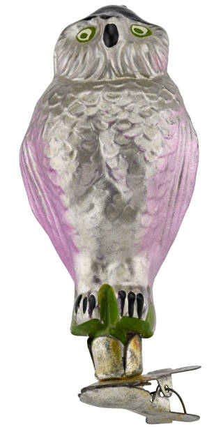 istock Christmas tree toy owl isolated on a white background. Completely in focus. 2171112600